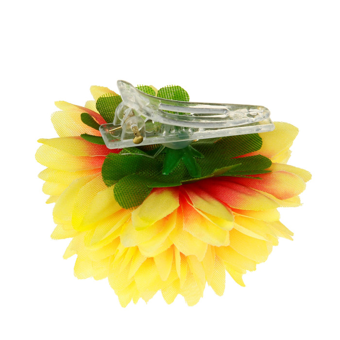 Зажим "Георгин", цвет кислотно-желтый