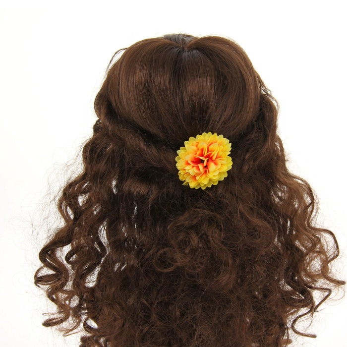 Зажим "Георгин", цвет кислотно-желтый