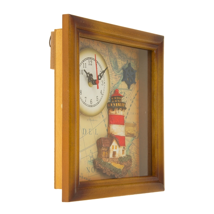 Часы настенные "Маяк и морская карта"