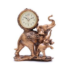 Часы настольные "Слониха и слонёнок", дискретный ход, 17 х 21 см