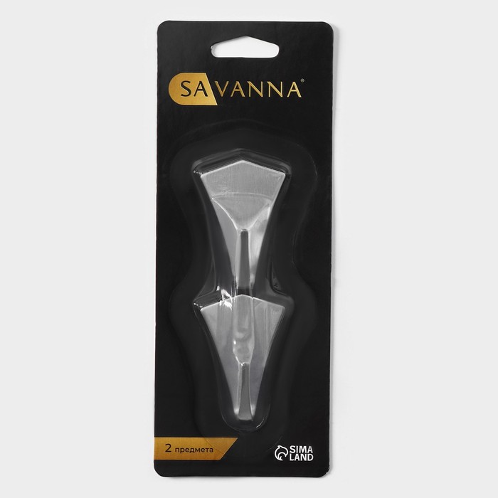 Набор крючков металлических на липучке, 2 шт "Кристалл"