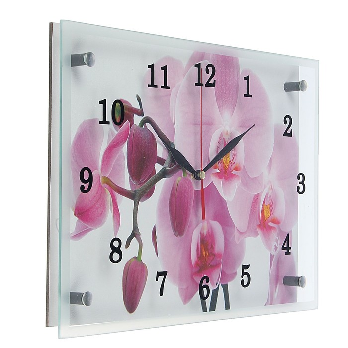 Часы настенные прямоугольные "Орхидея", 25х35 см микс