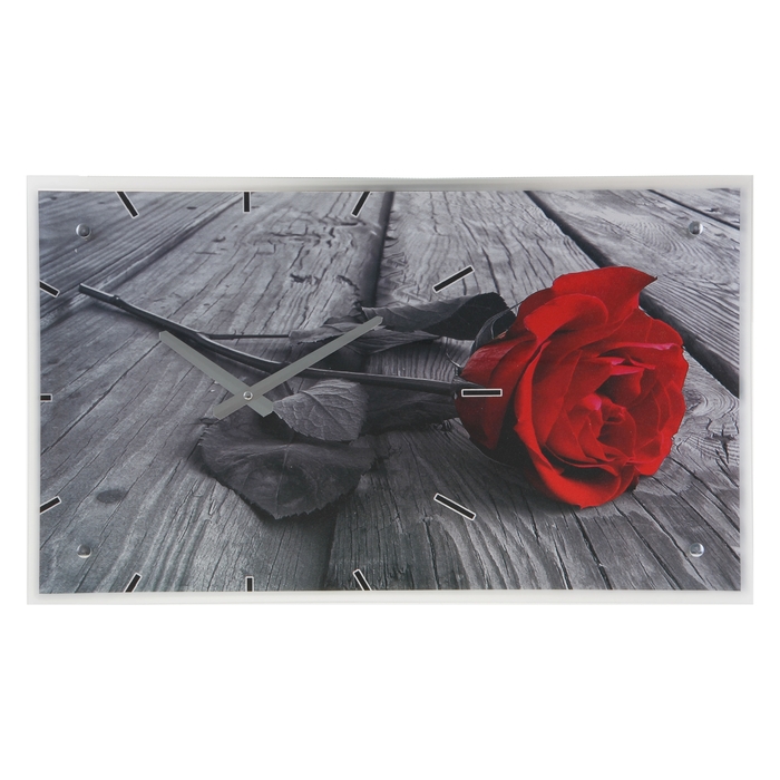 Часы настенные прямоугольные "Роза", 35х60 см
