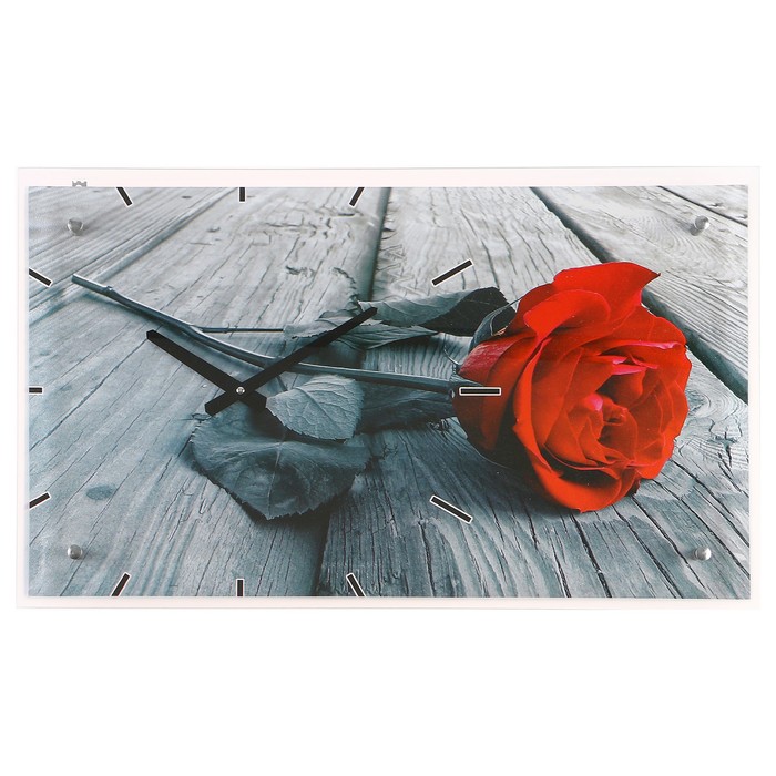 Часы настенные прямоугольные "Роза", 35х60 см