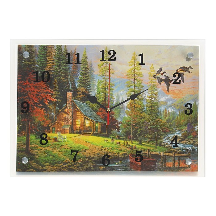 часы настенные серия природа природа 20х26 см Часы настенные, серия: Природа, Дом у воды, 25х35 см