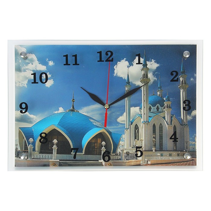 Часы-картина настенные, серия: Город, Казанская мечеть Кул Шариф, 25х35 см