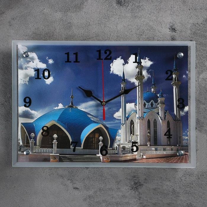 Часы-картина настенные, серия: Город, Казанская мечеть Кул Шариф, 25х35 см