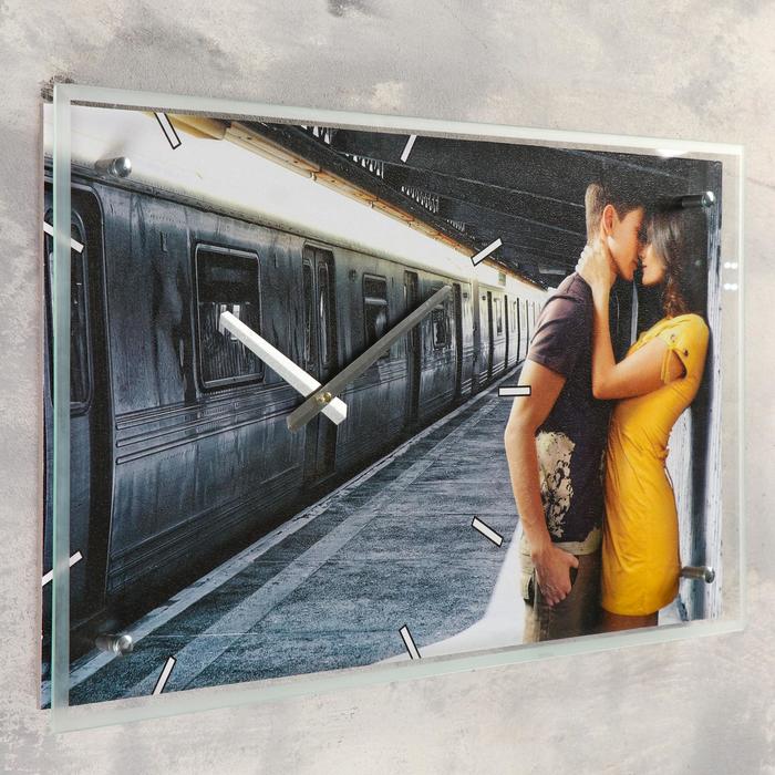 Часы настенные прямоугольные "Влюбленная пара", 35х60 см