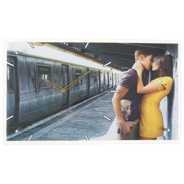 Часы настенные прямоугольные "Влюбленная пара", 35х60 см