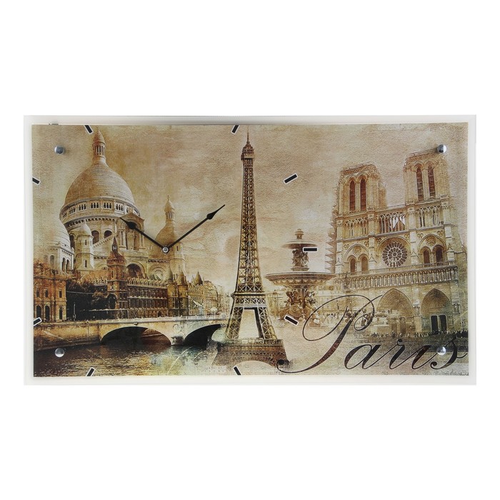 Часы настенные прямоугольные "Paris", 35х60 см