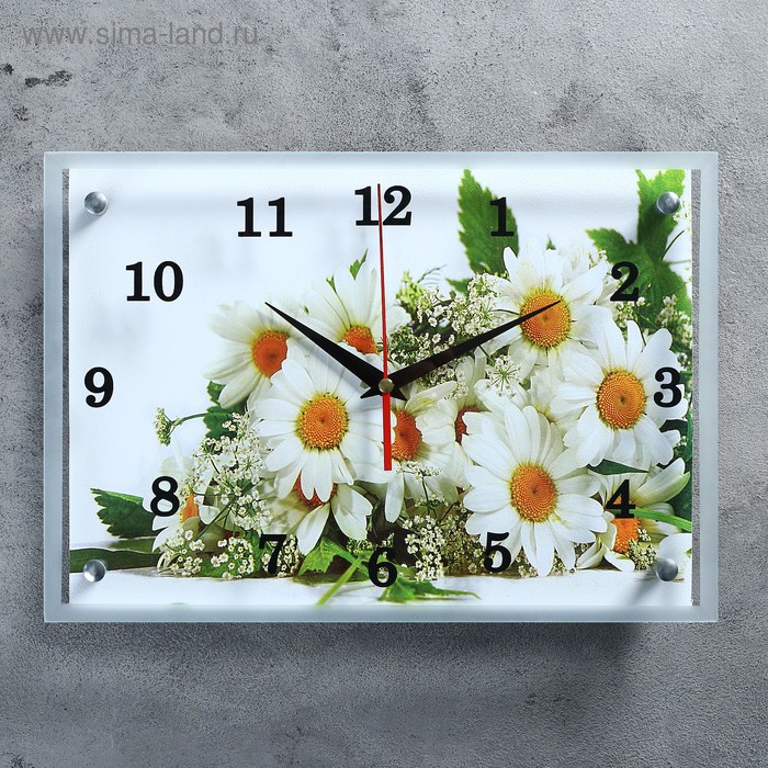 Часы настенные, серия: Цветы, Ромашки, 25х35 см часы настенные серия цветы ромашки 25 х 35 см