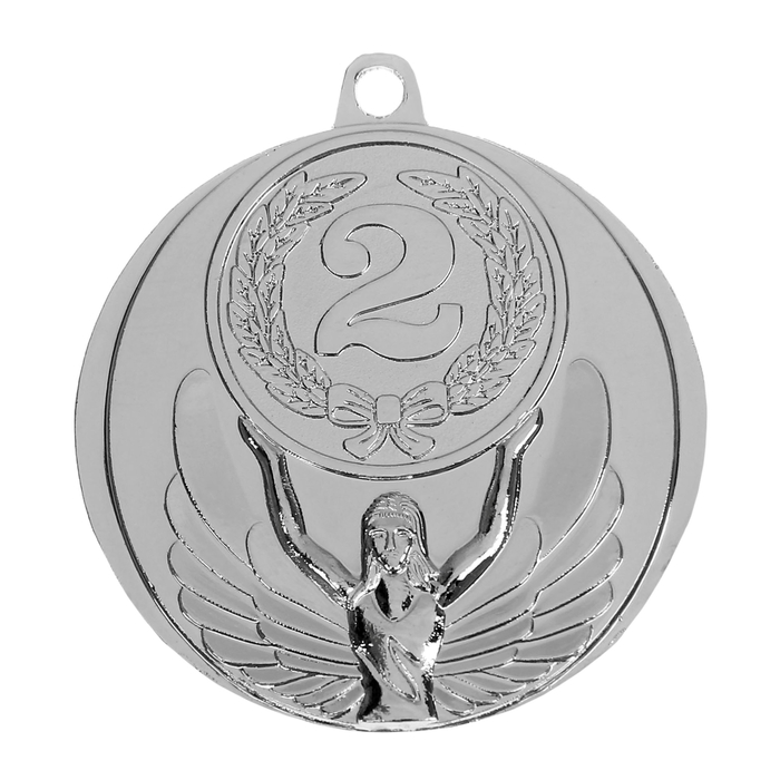 Медаль призовая, 2 место, серебро, d4,5 см