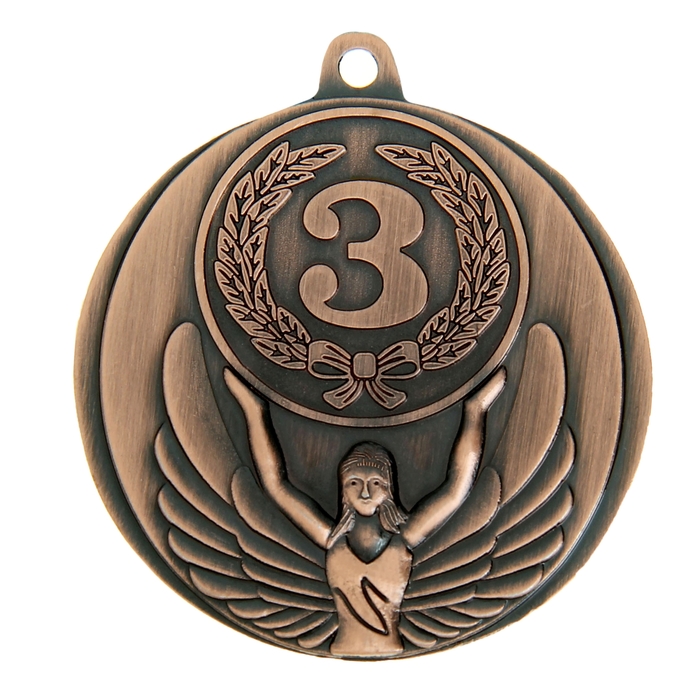 Медаль призовая, 3 место, бронза, d4,5 см