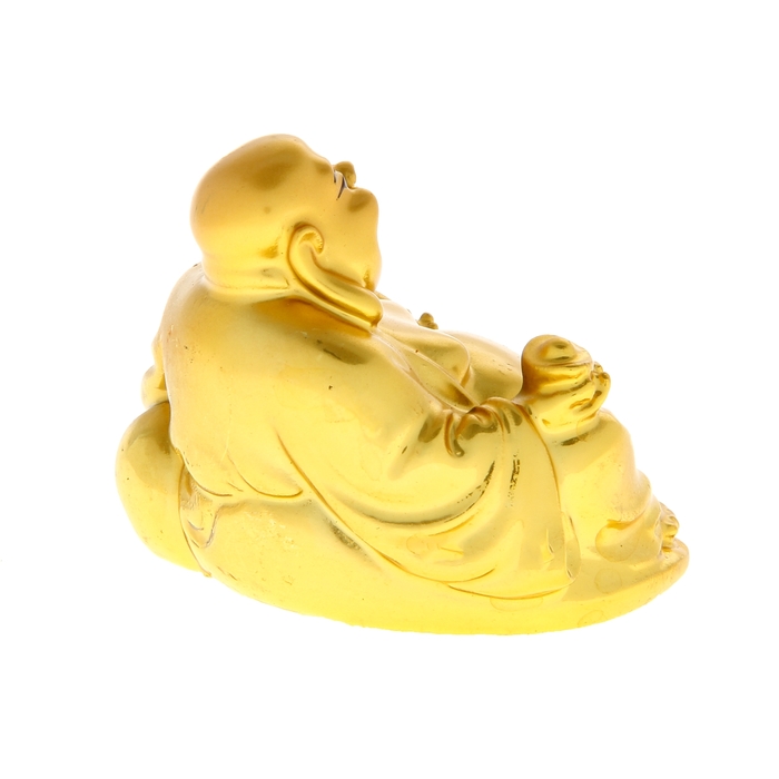 Нэцкэ под золото "Хотей со слитком и жезлом Жуи"