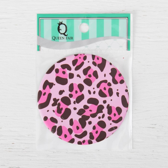 Зеркало компактное «Африка», круглое, одностороннее, без увеличения, d=7,5см, цвет МИКС