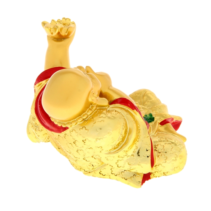 Нэцкэ под золото "Хотей протягивает лотос"