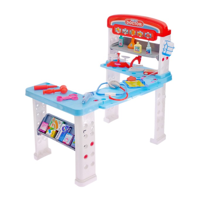 Игровой набор "Столик доктора", 2 варианта сборки, 16 предметов, высота 70 см