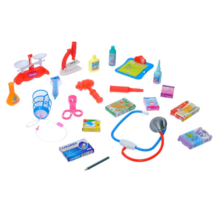 Игровой набор "Столик доктора", 2 варианта сборки, 16 предметов, высота 70 см