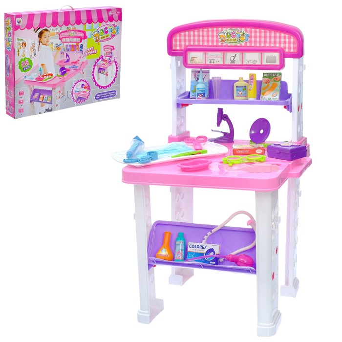 Игровой набор "Столик медсестры", 2 варианта сборки, 23 предмета, высота 70 см