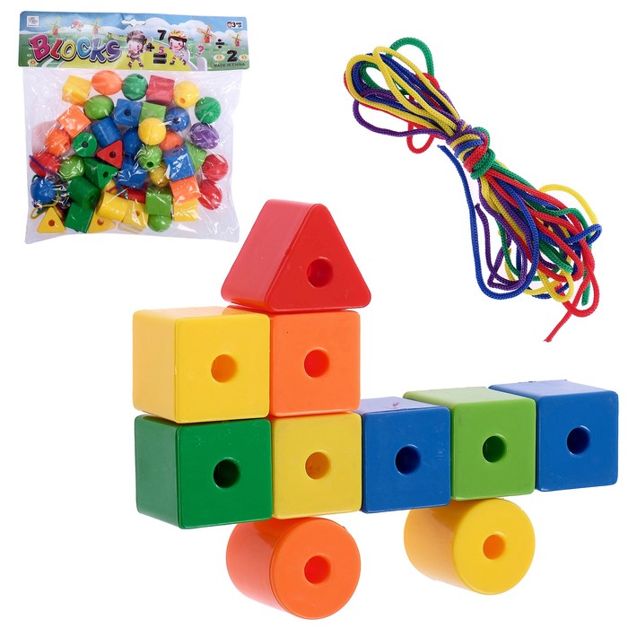 Конструктор «Шнуровки», 58 деталей, размер одной детали 3 х 3 х 3 см