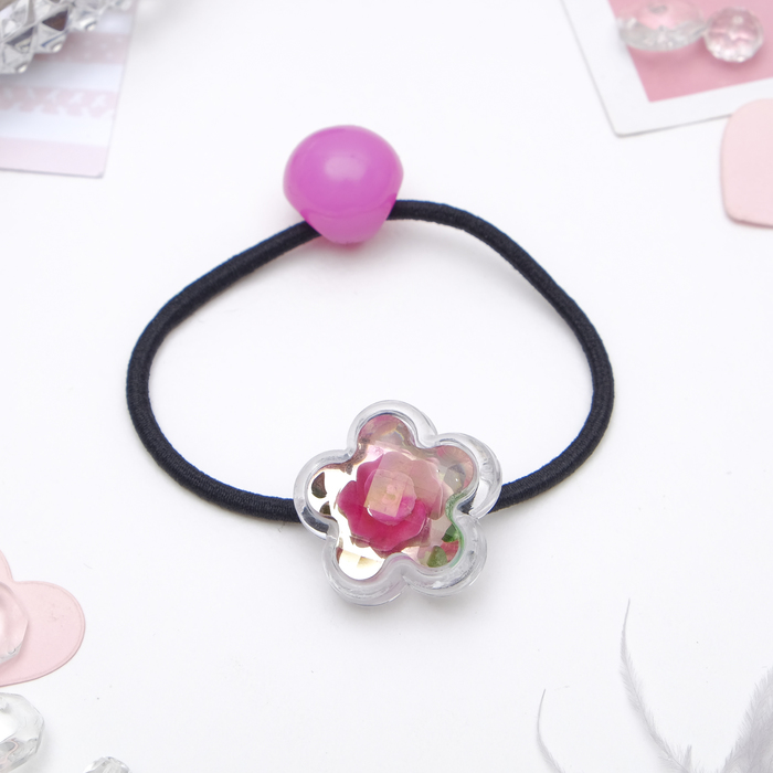 Резинки для волос "Ледяной цветок" (набор 6 шт.), роза