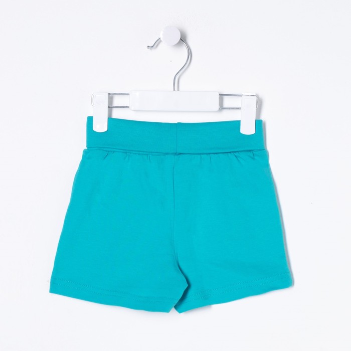 Комплект для мальчика (футболка+шорты), рост 80 см (12 мес), цвет бирюзовый/экрю Н011