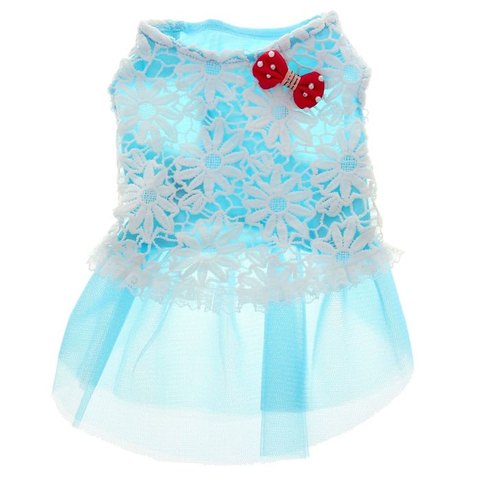 Платье "Нежность", размер XL, голубое (длина спинки - 42 см, объем груди - 54 см)