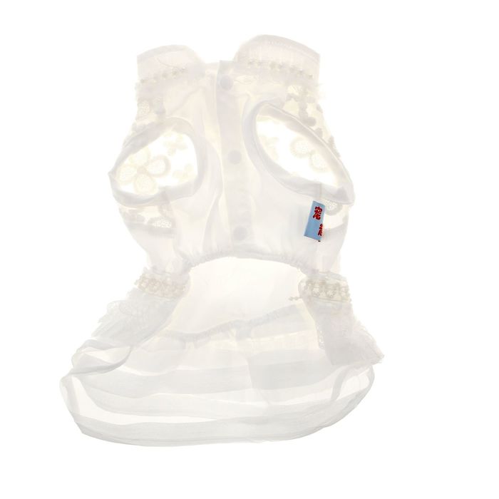 Платье "Свадебное" с фатой, размер L (длина спинки - 38 см, объем груди - 48 см)