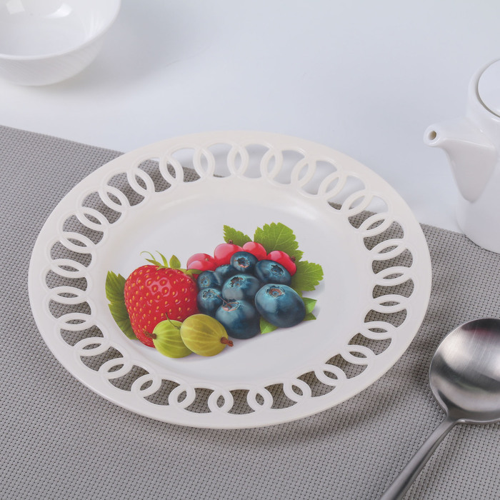 Тарелка кружевная круглая 20 см "Кубань", цвета МИКС