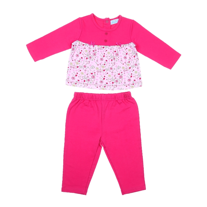 Комплект для девочки: кофта в цветочек с пуговицами, штанишки, рост 68-74 см (6-9 мес.) 9040NC1316