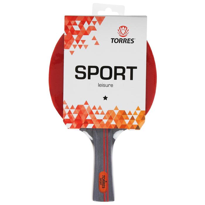 Ракетка для настольного тенниса Torres Sport, 1 звезда, для любителей ракетка для настольного тенниса torres training 2 звезды накладка 1 5 мм коническая ручка
