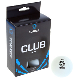 

Мяч для настольного тенниса Torres Club, 2 звезды, набор 6 шт., цвет белый