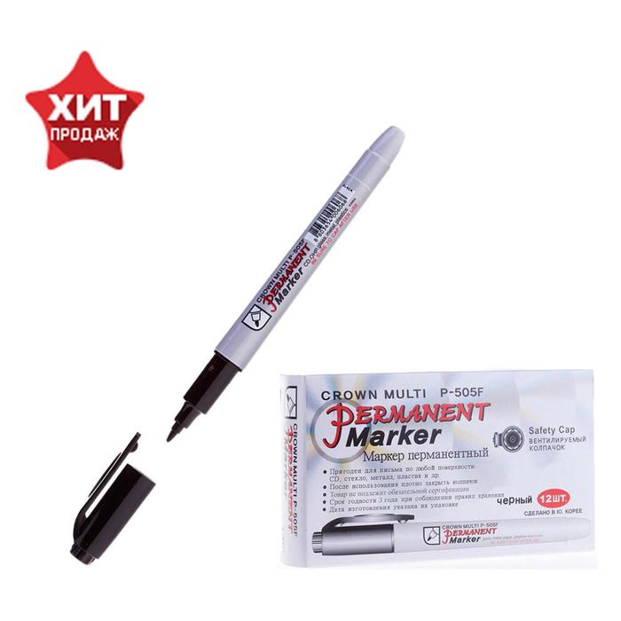 

Маркер перманентный Crown Multi Marker Super Slim, 1.0 мм, пулевидный, чёрный