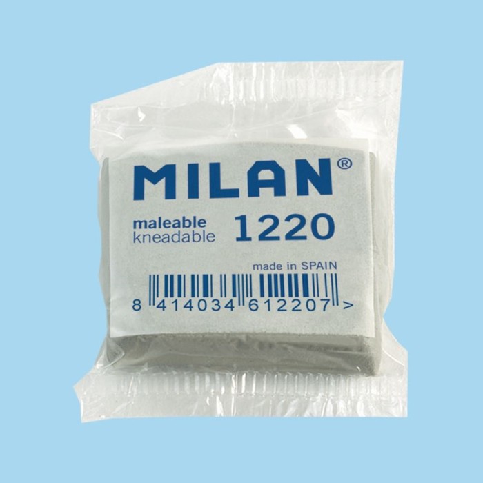 Ластик-клячка Milan 1220, 37 х 28 х 10 мм, синтетика, для графита, пастели, угля ластик клячка milan из синтетического каучука для стирания графита и угля