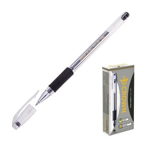 Ручка гелевая, стандарт, резиновый упор, Crown HJR-500R, чёрная, узел 0.5 мм от Сима-ленд