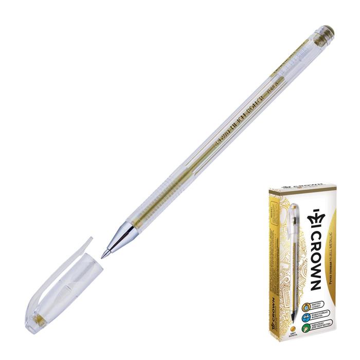 Ручка гелевая Metallic Crown HJR-500GSM, узел 0.7 мм, чернила золото ручка crown hjr 500p