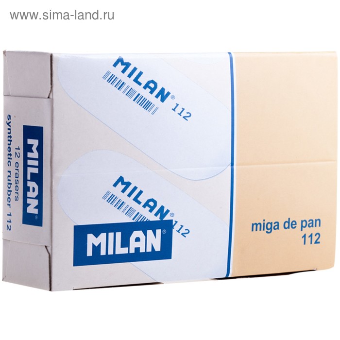 

Ластик Milan 112, овальный, большой, каучук, 75х30х9 мм, МИКС