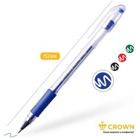 Ручка гелевая Crown HJR-500R, чернила синие, узел 0.5 мм, резиновый упор от Сима-ленд