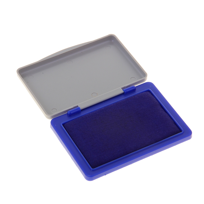 Подушка штемпельная 85х55 мм, синяя, пластиковая