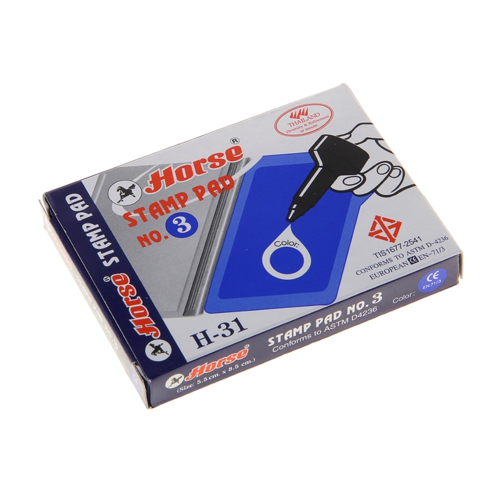 Подушка штемпельная 85х55 мм, синяя, пластиковая