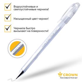 Ручка гелевая цветная Crown HJR-500P, чернила пастель белая, узел 0.7 мм от Сима-ленд