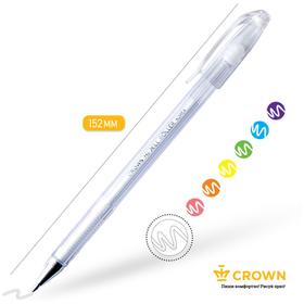 Ручка гелевая цветная Crown HJR-500P, чернила пастель белая, узел 0.7 мм от Сима-ленд