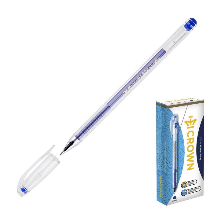 Ручка гелевая стандарт Crown HJR-500B, синяя, узел 0.5 мм ручка crown hjr 500p