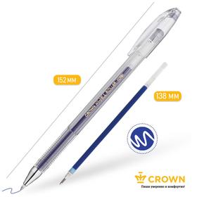 Ручка гелевая стандарт Crown HJR-500B, синяя, узел 0.5 мм от Сима-ленд