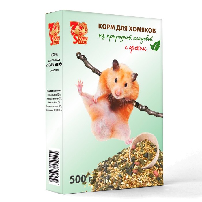 

Корм Seven Seeds для хомяков, с орехами, 500 г