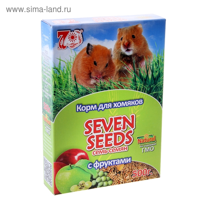 Корм Seven Seeds для хомяков, с фруктами, 500 г корм для хомяков seven seeds с орехами 500 г