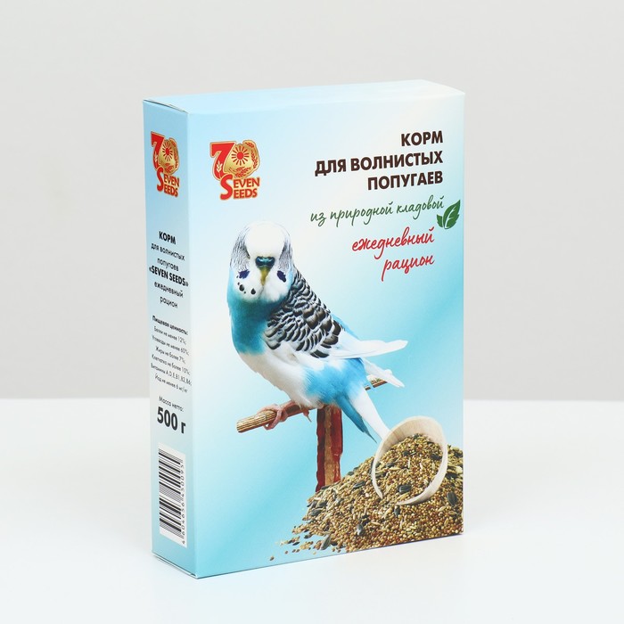 Корм Seven Seeds для волнистых попугаев, 500 г dr alex dr alex корм для волнистых попугаев минерал 500 г