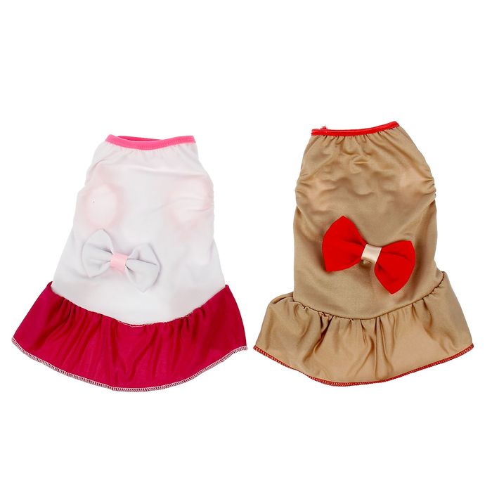 Платье с бантом, размер L (ДС 30 см, ОГ 40 см), микс цветов