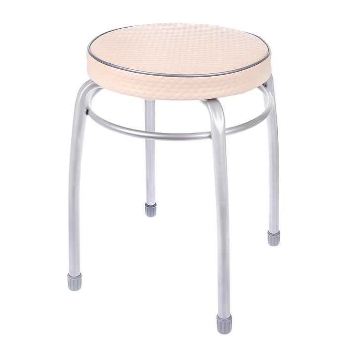 Табурет "Элит" с ободом, 4 опоры, цвет слоновая кость