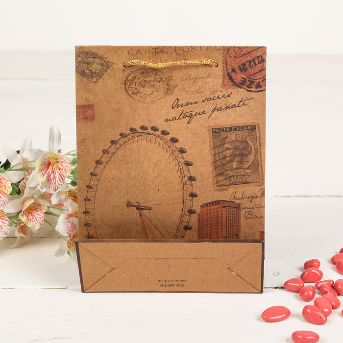 Пакет крафт "Лондон", 24 х 8 х 33 см